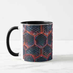 Abstraktes Hexagon Gradient Pattern - Futuristisch Tasse