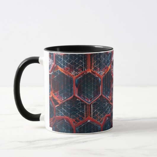 Abstraktes Hexagon Gradient Pattern - Futuristisch Tasse (Links)