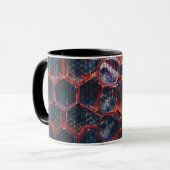 Abstraktes Hexagon Gradient Pattern - Futuristisch Tasse (Vorderseite Links)