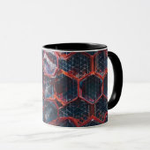 Abstraktes Hexagon Gradient Pattern - Futuristisch Tasse (VorderseiteRechts)