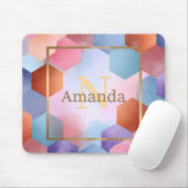 Abstraktes Hexagon mit Goldrahmen und Individuelle Mousepad (Mit Mouse)