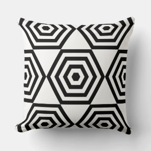 Abstraktes hexagonales geometrisches Muster in Sch Kissen