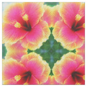 Abstraktes Hibiskus-Kaleidoskop Stoff (Nahaufnahme)