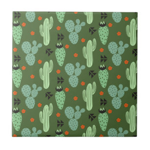 Abstraktes Hipster-Kaktus-Wüsten-Muster Fliese