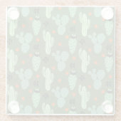 Abstraktes Hipster-Kaktus-Wüsten-Muster Glasuntersetzer (Rückseite)