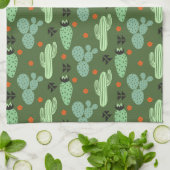 Abstraktes Hipster-Kaktus-Wüsten-Muster Küchentuch (Gefaltet)