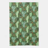 Abstraktes Hipster-Kaktus-Wüsten-Muster Küchentuch (Vertikal)