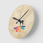 Abstraktes Hirschdesign Runde Wanduhr (Winkel)