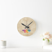 Abstraktes Hirschdesign Runde Wanduhr (Zuhause)