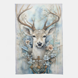 Abstraktes Hirschstag Moderne Antler Weihnachten B Geschirrtuch