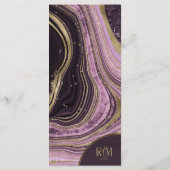 Abstraktes Hochzeitmenü V2 Mauve ID827 Menükarte (Rückseite)