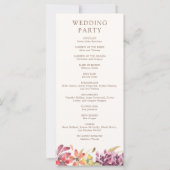 Abstraktes Hochzeitsprogramm für Herbst/Herbst (Rückseite)