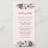 Abstraktes Hochzeitsprogramm für Wasserfarben (Rückseite)