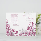 abstraktes Hochzeitsprogramm für Weintrauben (Stehend Vorderseite)