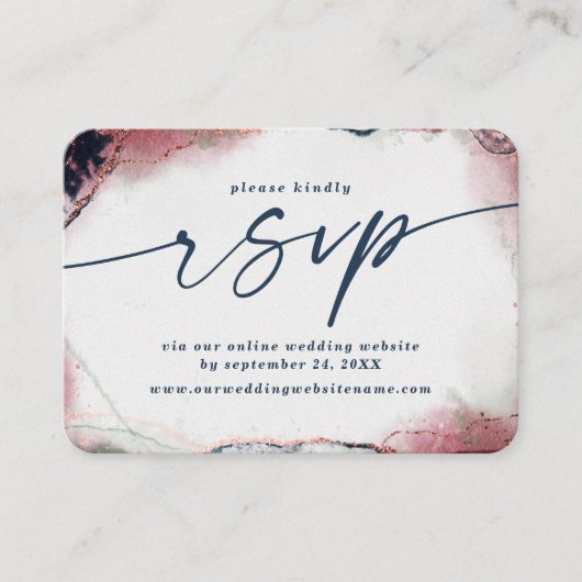 Abstraktes Hochzeitsszenario & Blue-Hochzeit-Websi Begleitkarte (Vorderseite)