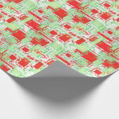 Abstraktes Holiday Design Rot und Grün in Weiß Geschenkpapier (Ecke)