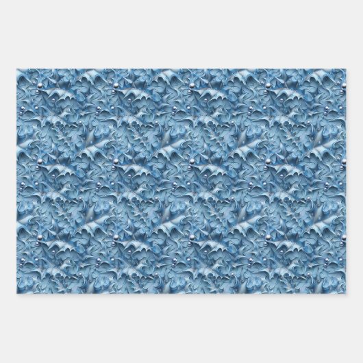 Abstraktes Holly and Ivy Design Geschenkpapier Set (Vorderseite 2)