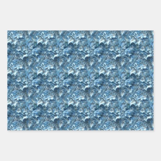 Abstraktes Holly and Ivy Design Geschenkpapier Set (Vorderseite)