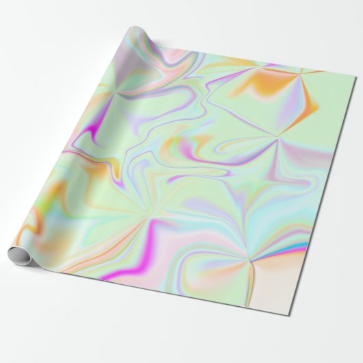 Abstraktes Hologramm Falsches Farbpattern Geschenkpapier (Ungerollt)