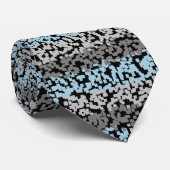 Abstraktes, horizontal blaugraues Muster Krawatte (Gerollt)