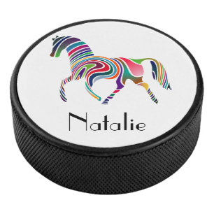 Abstraktes Hornwellendesign - Personalisiert Eishockey Puck