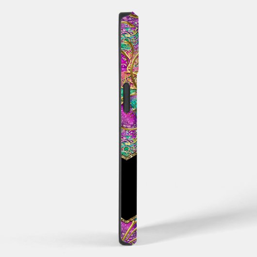 Abstraktes Hot Pink Lila Aquamarin Gold Case-Mate iPhone Hülle (Rückseite / Rechts)