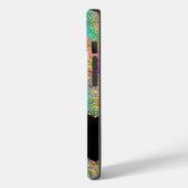 Abstraktes Hot Pink Lila Aquamarin Gold Case-Mate iPhone Hülle (Rückseite / Links)