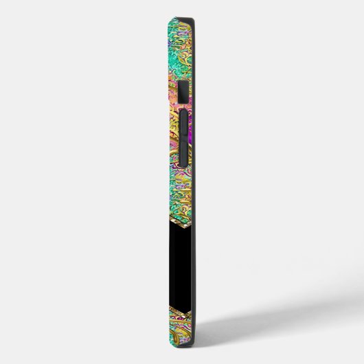 Abstraktes Hot Pink Lila Aquamarin Gold Case-Mate iPhone Hülle (Rückseite / Links)