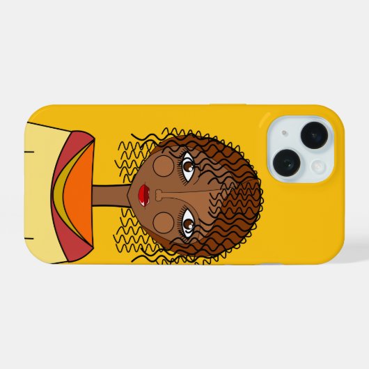 Abstraktes hübsches Gesicht iPhone 15 Hülle (Rückseite (Horizontal))