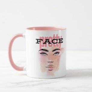 Abstraktes hübsches Gesicht Kaffeetasse