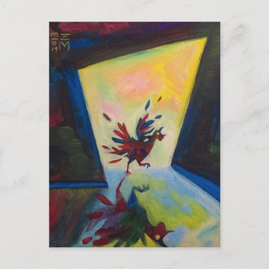 Abstraktes Huhn Postkarte (Vorderseite)