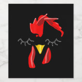 Abstraktes Hühnergesicht, Henne und Geflügel - Ges Weinetikett (Einzelnes Label)