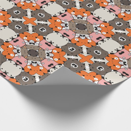 Abstraktes Hundegesichtsdesign Geschenkpapier (Ecke)