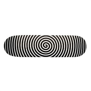 Abstraktes Hypnotized Schwarz-weißes Skateboard