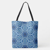 Abstraktes Icy Blue Crystal-Muster Tasche (Rückseite)