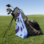 Abstraktes Ikat-Muster, blau, navy und pink Golfhandtuch (Gras)