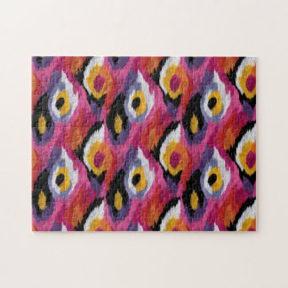 Abstraktes Ikat Muster farbenfroh Puzzle