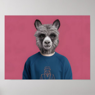 Abstraktes Illustriertes Minimalistisches Portrait Poster