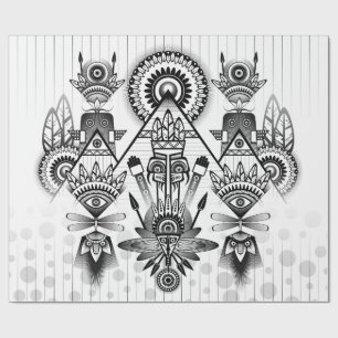 Abstraktes Indianerstamm Geschenkpapier