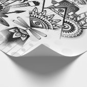 Abstraktes Indianerstamm Geschenkpapier (Ecke)