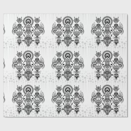 Abstraktes Indianerstamm Geschenkpapier (Flach)