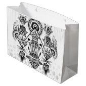 Abstraktes Indianerstamm Große Geschenktüte (Rückseite Schrägansicht)