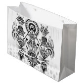 Abstraktes Indianerstamm Große Geschenktüte (Vorderseite Schrägansicht)