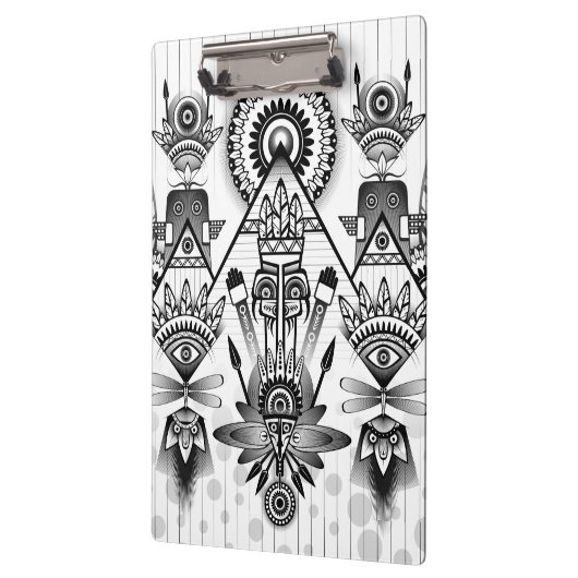 Abstraktes Indianerstamm Klemmbrett (Links)