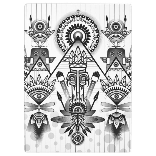 Abstraktes Indianerstamm Klemmbrett (Rückseite)