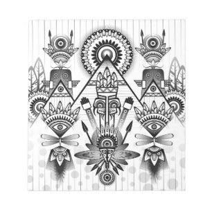 Abstraktes Indianerstamm Notizblock