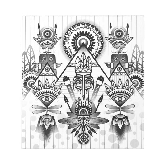 Abstraktes Indianerstamm Notizblock (Vorderseite)