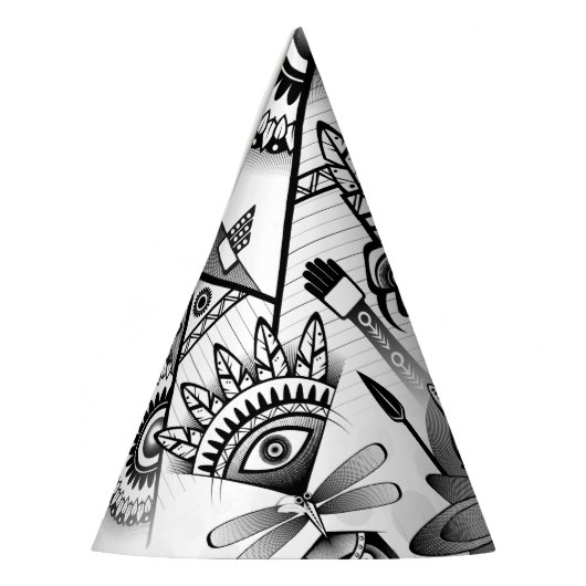 Abstraktes Indianerstamm Partyhütchen (Links)