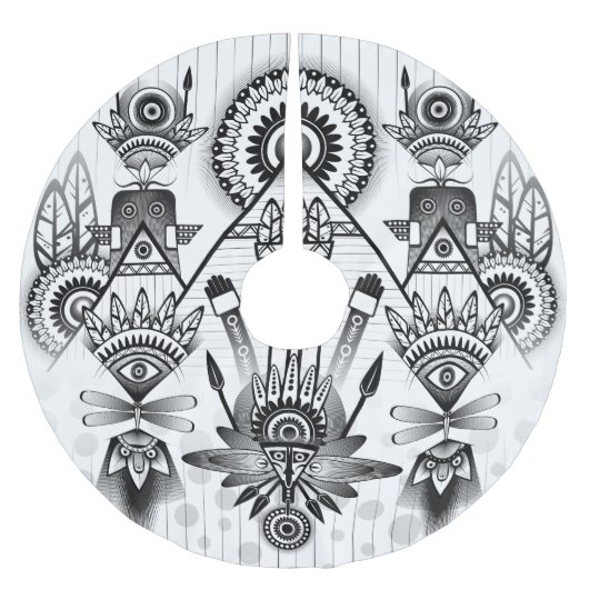 Abstraktes Indianerstamm Polyester Weihnachtsbaumdecke (Vorderseite)