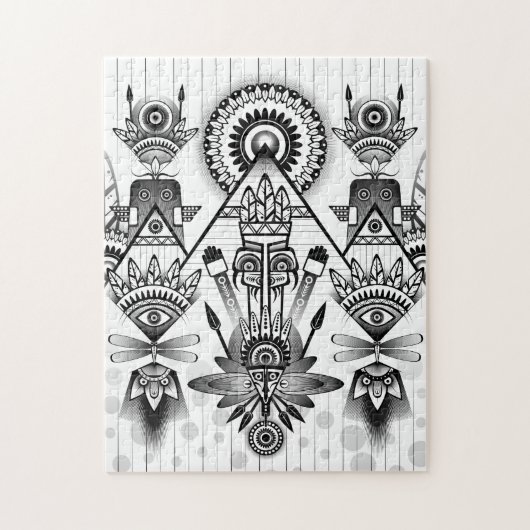 Abstraktes Indianerstamm Puzzle (Vertikal)